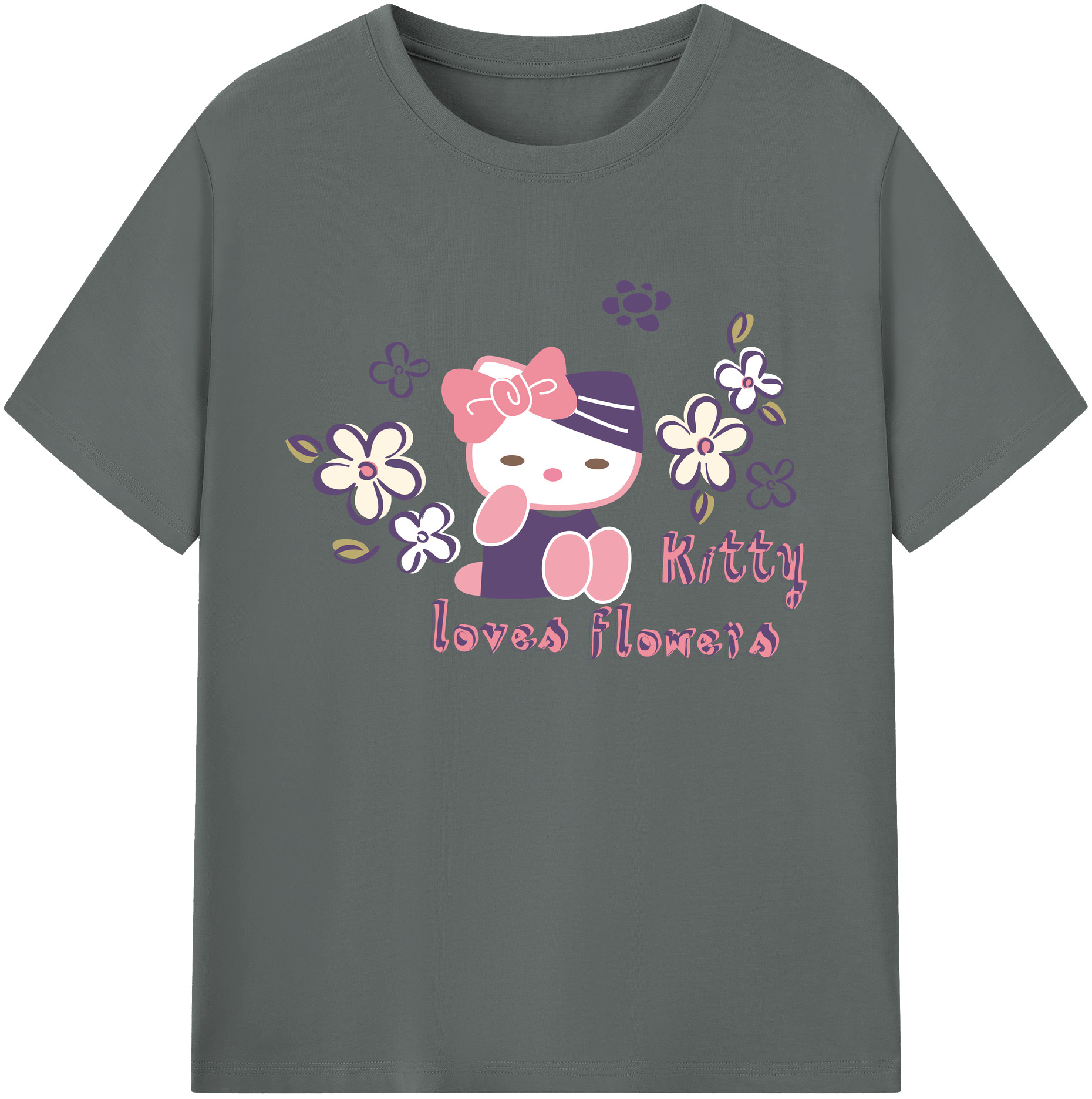 （画像用） Hello Kitty ハローキティ 綿100％ メンズ半袖Tシャツ｜肌触りやわらか＆通気性
